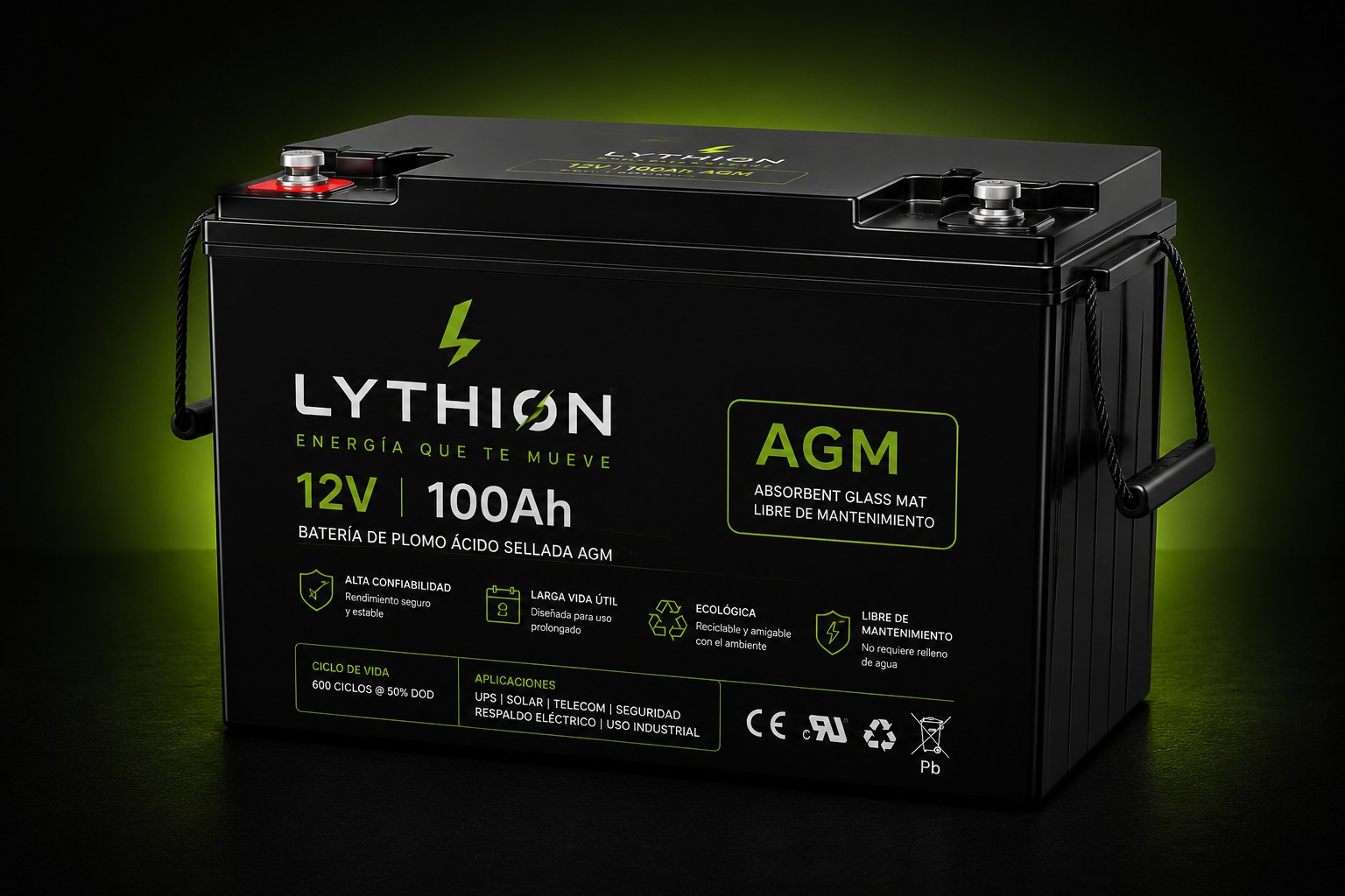 Batería Lythion LY100-12 · 12V 100Ah AGM