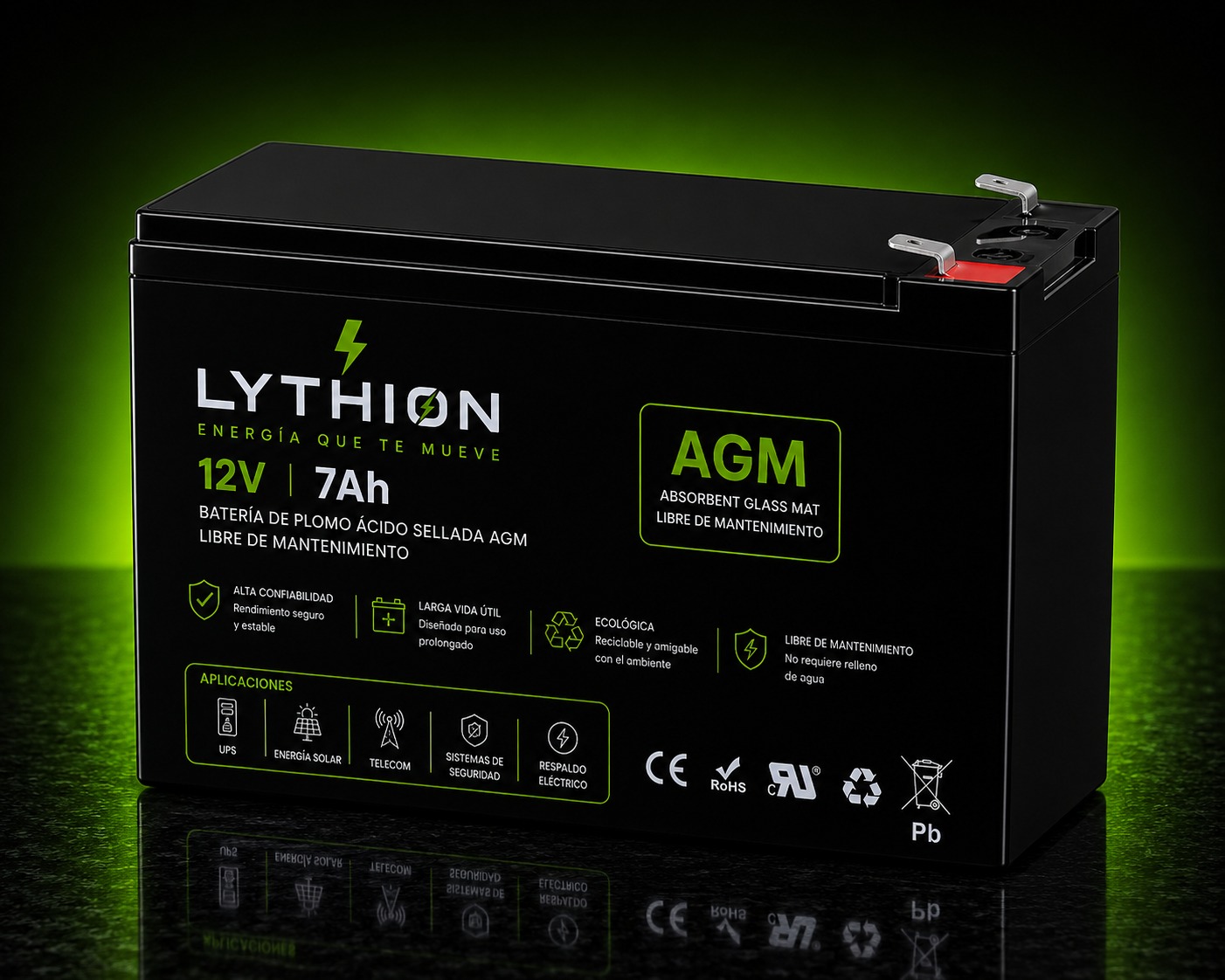 Batería Lythion LY7-12 · 12V 7Ah AGM