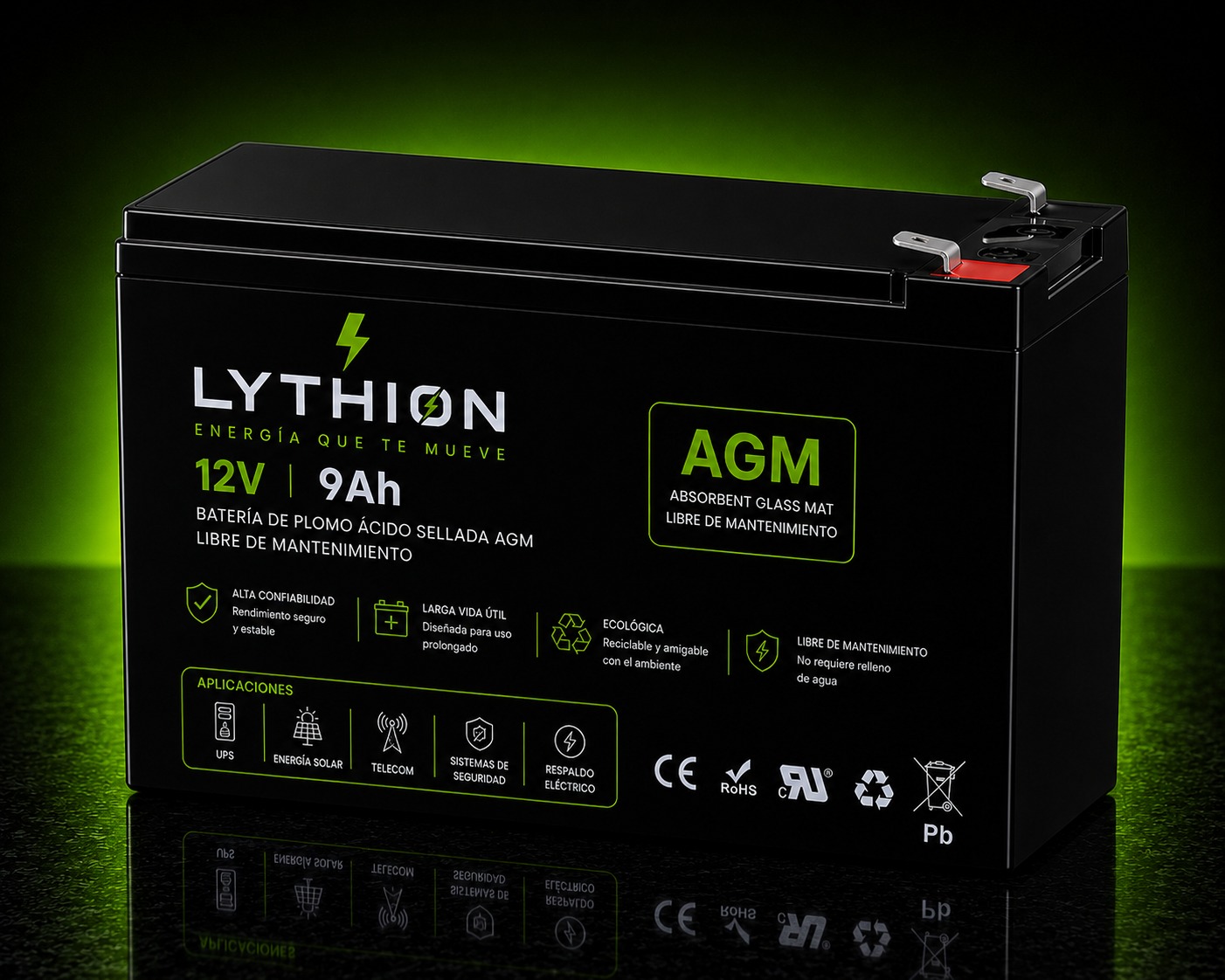 Batería Lythion LY9-12 · 12V 9Ah AGM